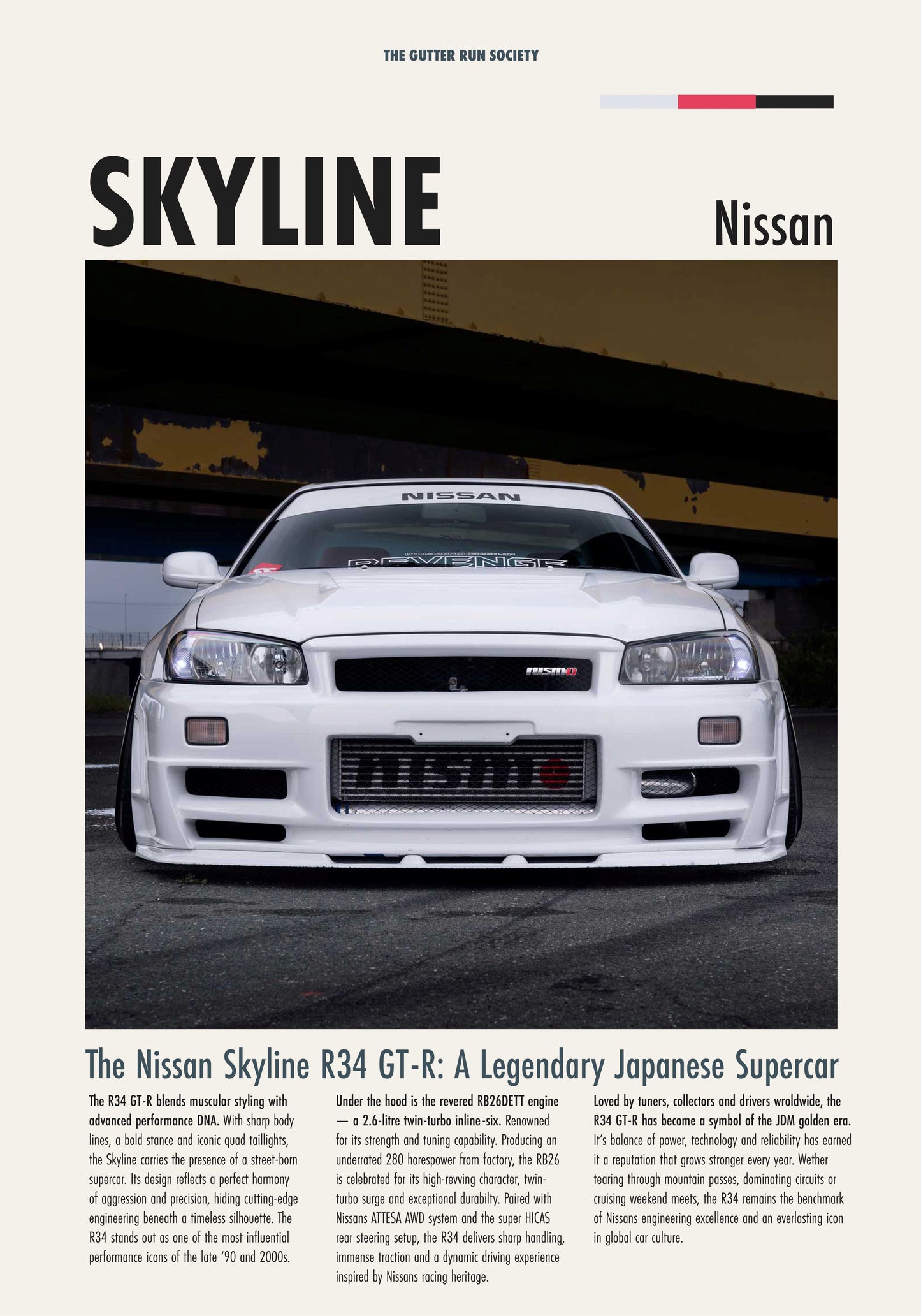 Nissan Skyline GT-R R34 Poster